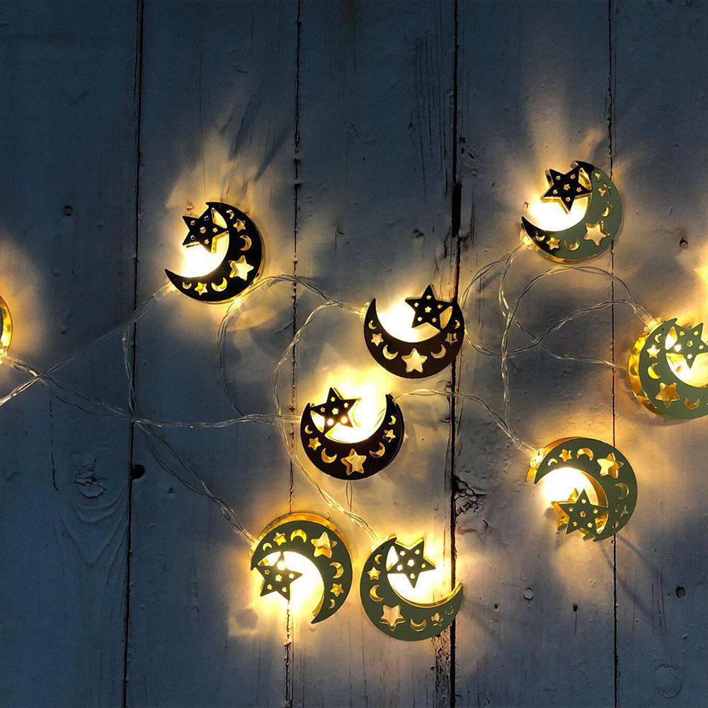 • زينة مصابيح على شكل نجوم وقمر الصورة 2