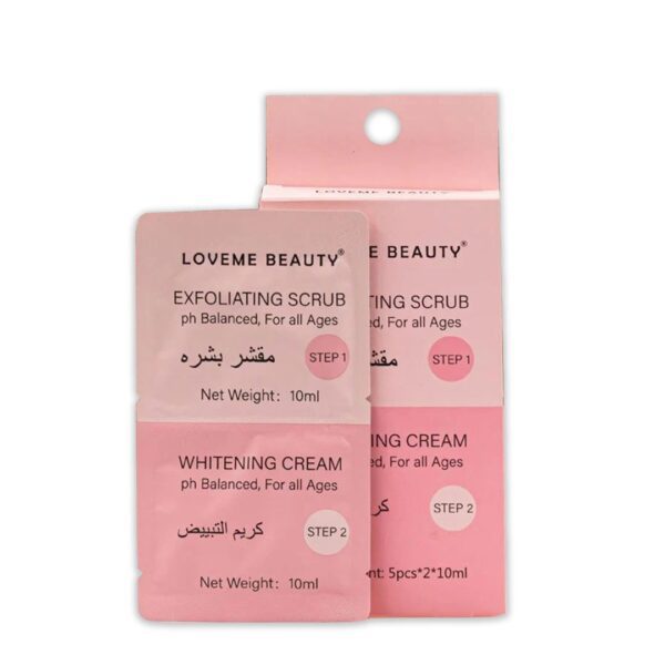 • عبوة 5 قطع من مقشر البشرة وكرييم التبييض