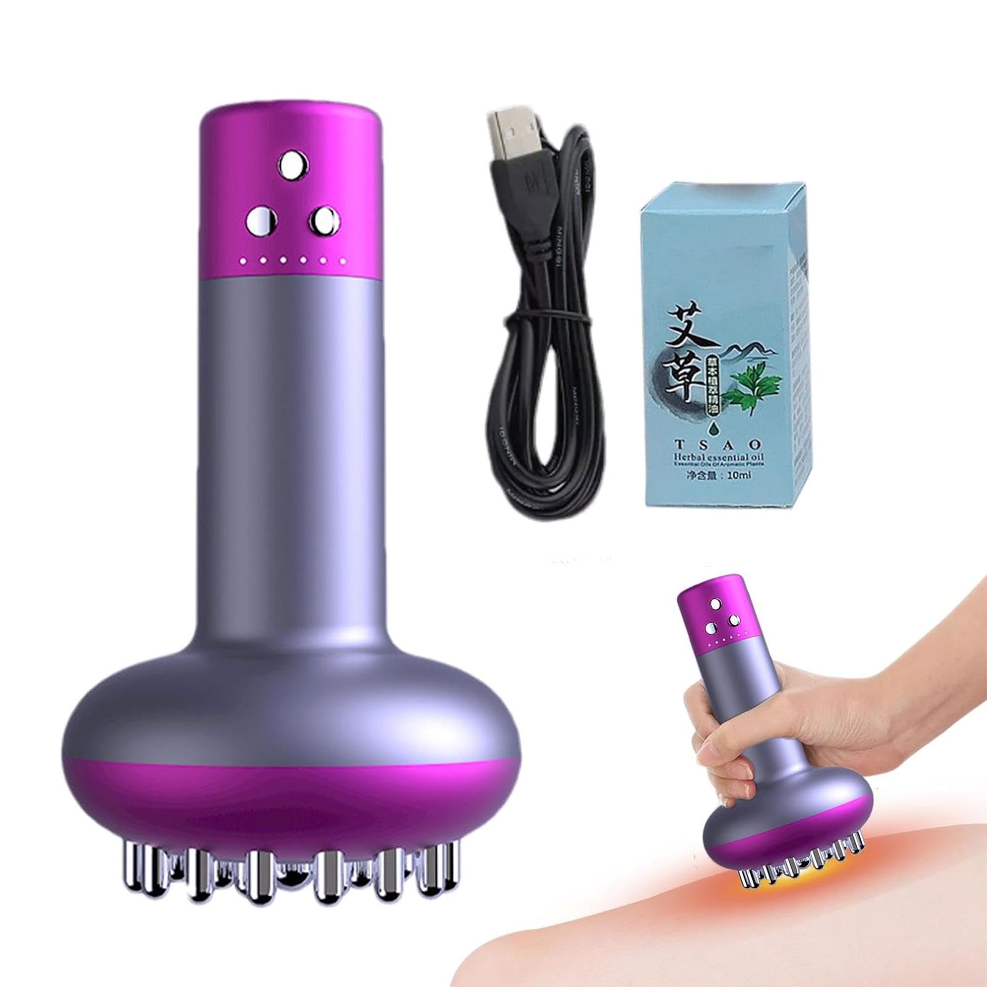 جهاز تدليك كهربائي مع 6 مستويات ضغط ساخن+ ليدا لازالة علامات التمدد الصورة 3