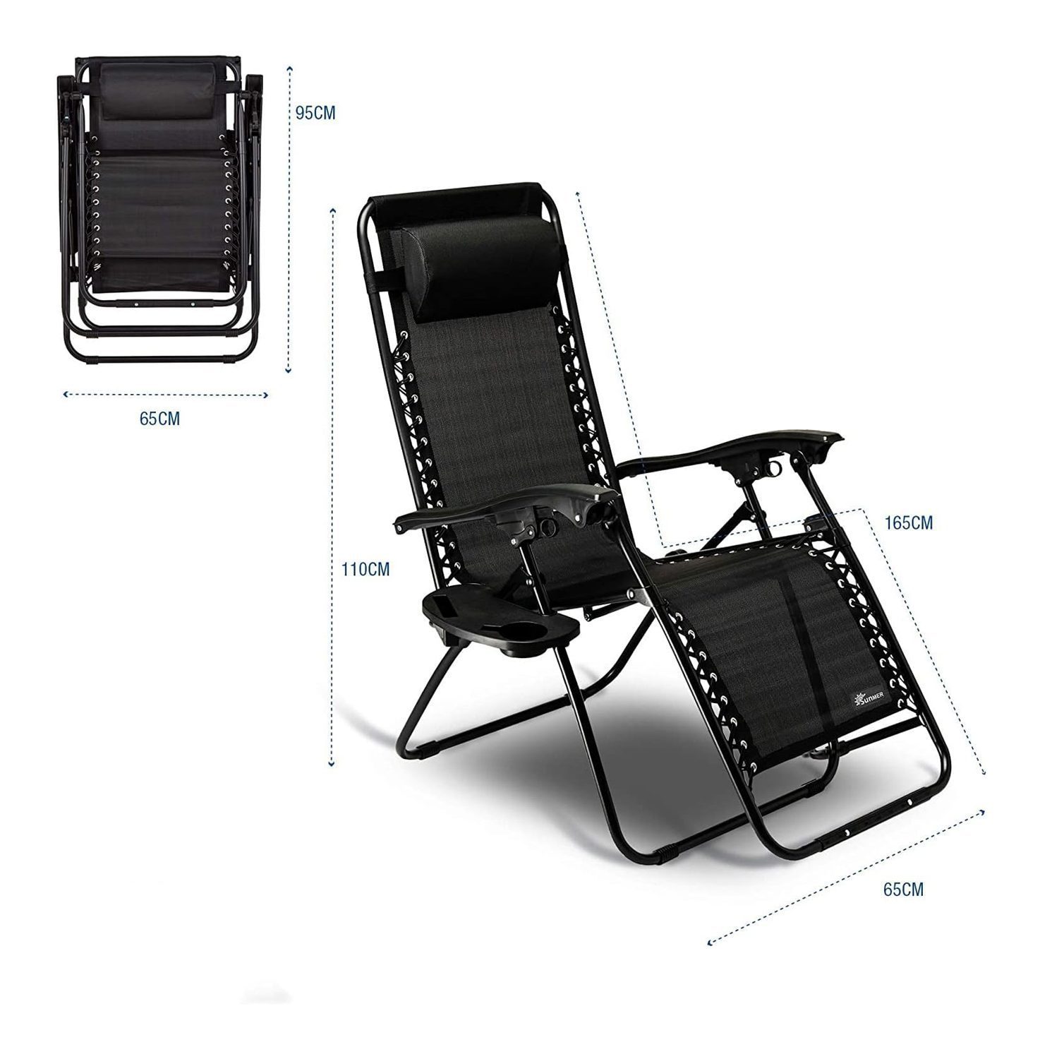 كرسي و سرير الحديقة المريح بمسند قابل للطى الصورة 4