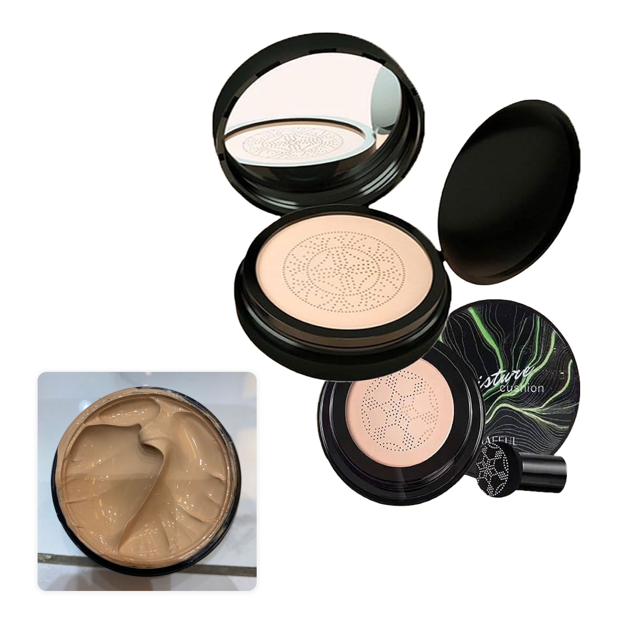 ( كريم الأساس cc cream الفلتر, هايلايتر الوجه يإسفنجة, مكبر الشفاه هدية) تألقي في ثواني الصورة 2