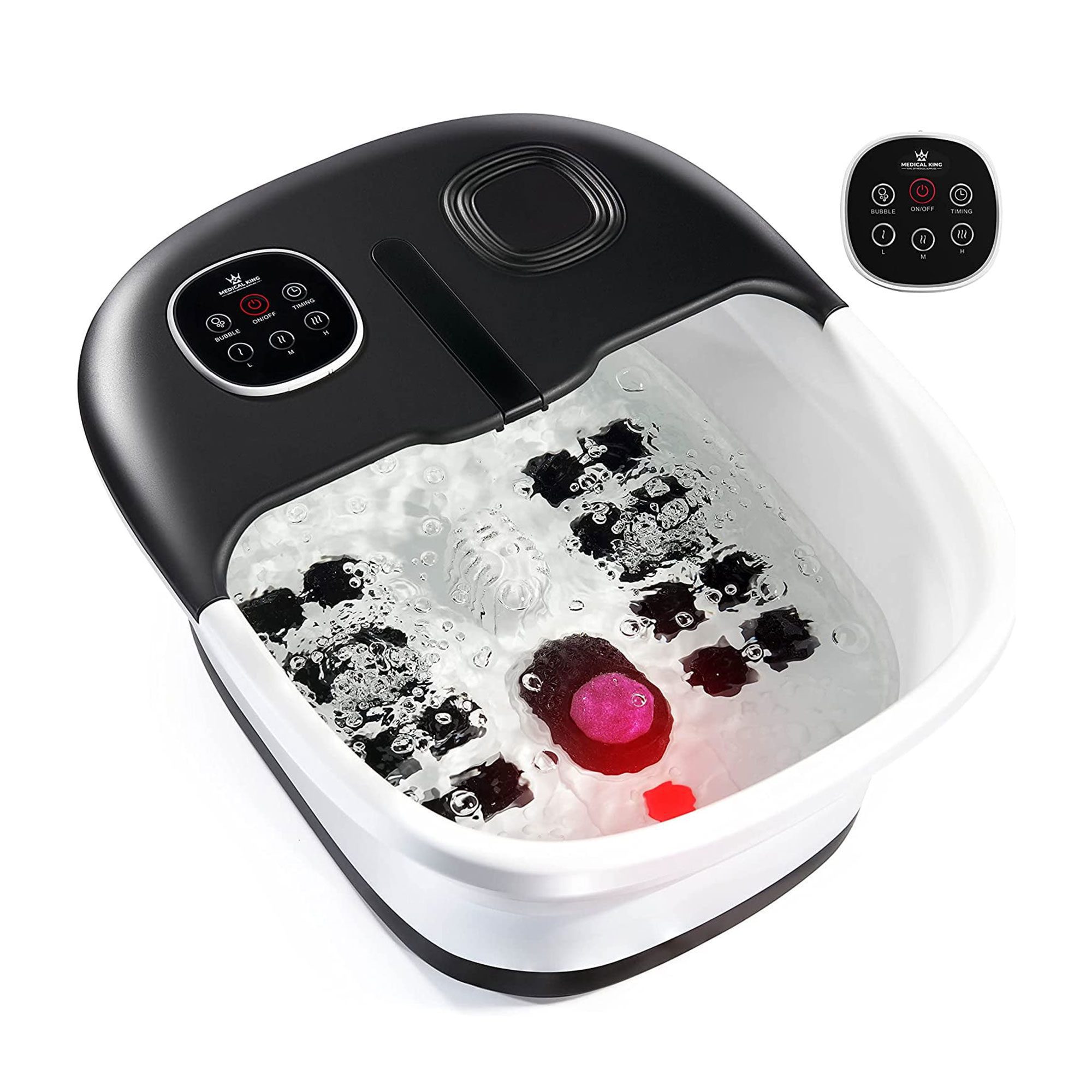 جهاز سبا القدم المنزلي القابل للطي بالتدفئة والفقاعات والمساج الصورة 2