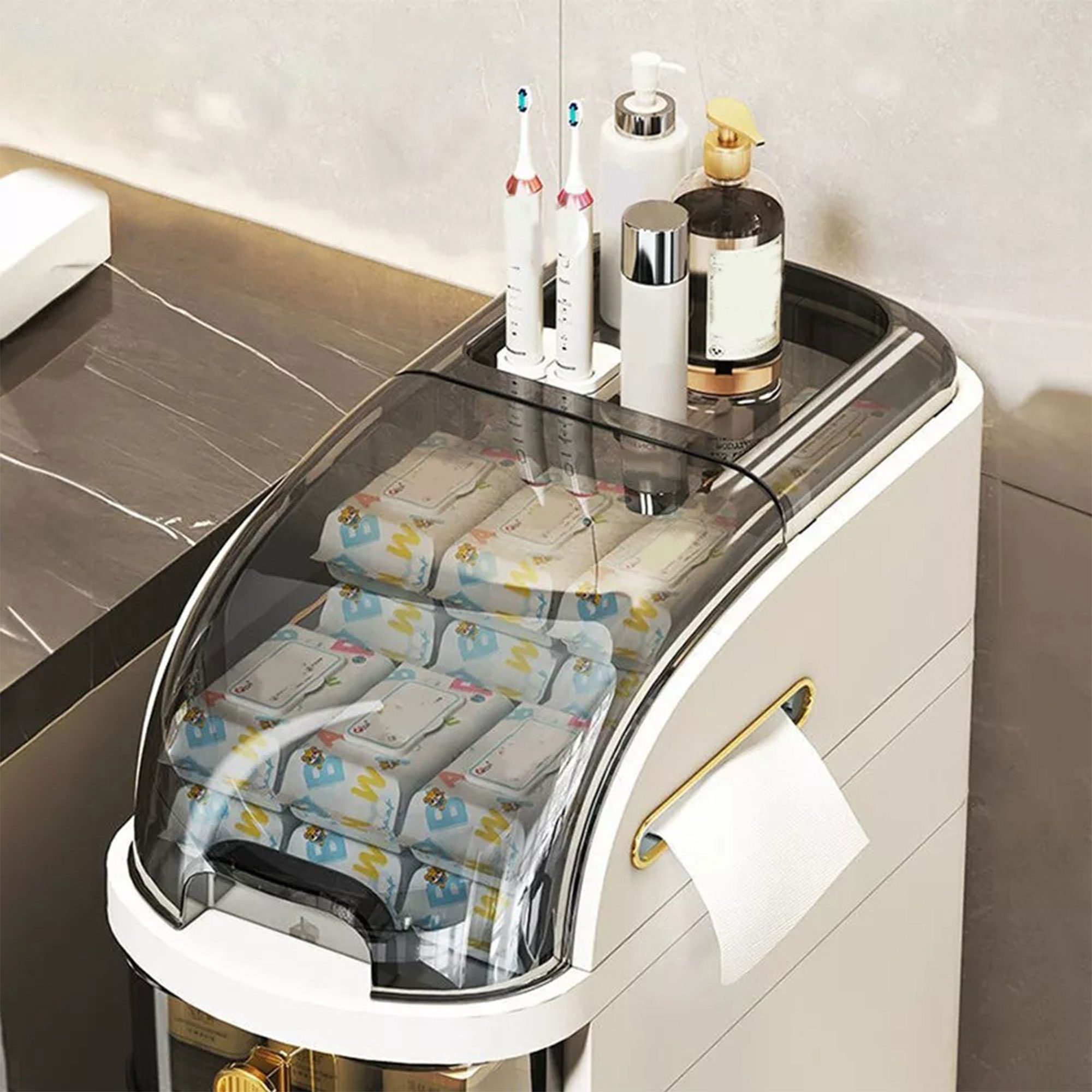 • منظم و خزانة الحمام الصورة 3