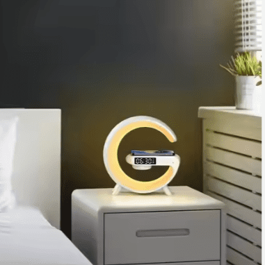 سماعة و شاحن لاسلكي مزود ب ليد