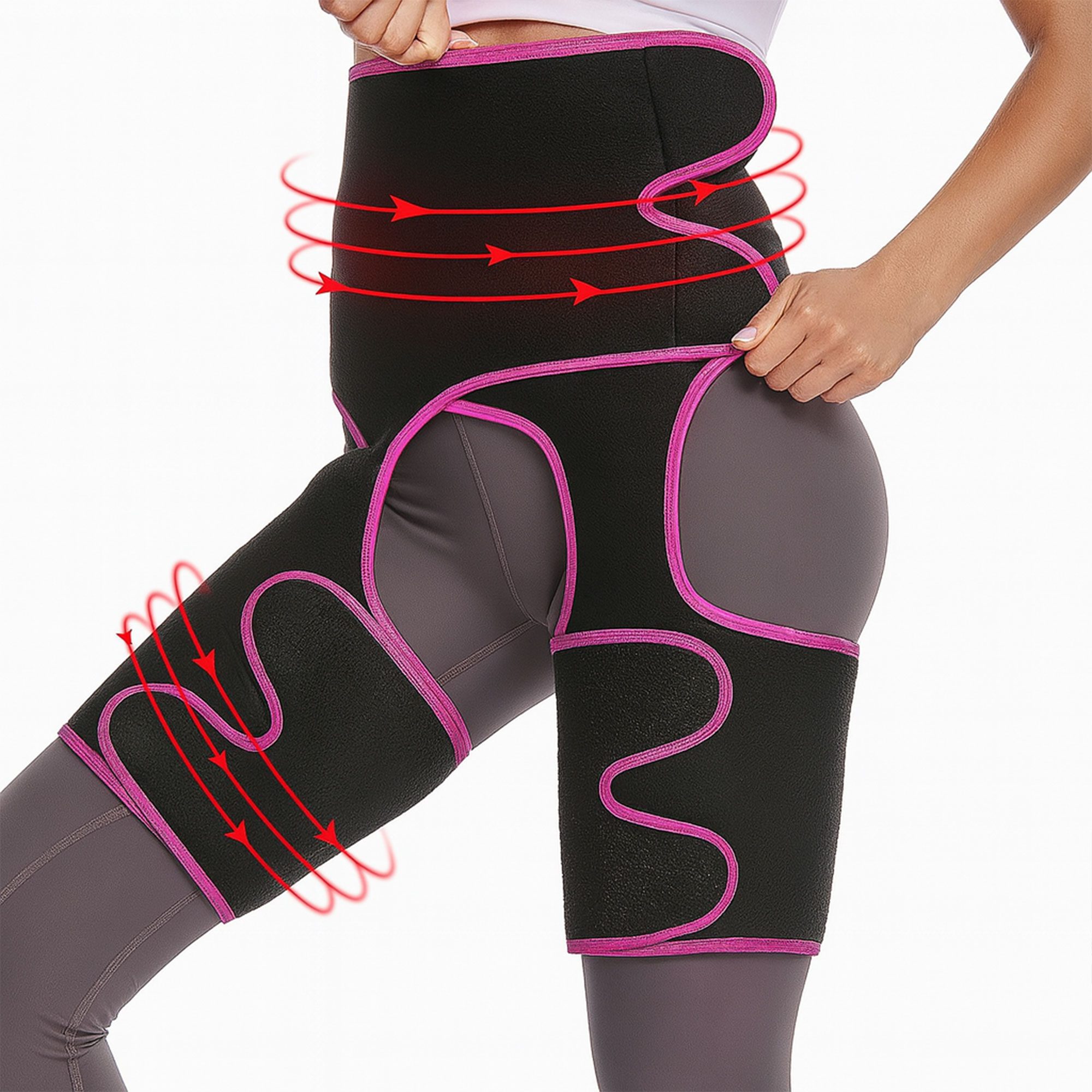 حزام رياضي حرار قابل للتعديل للنحت 3×1 – خصر + أفخاذ + أرداف الصورة 5