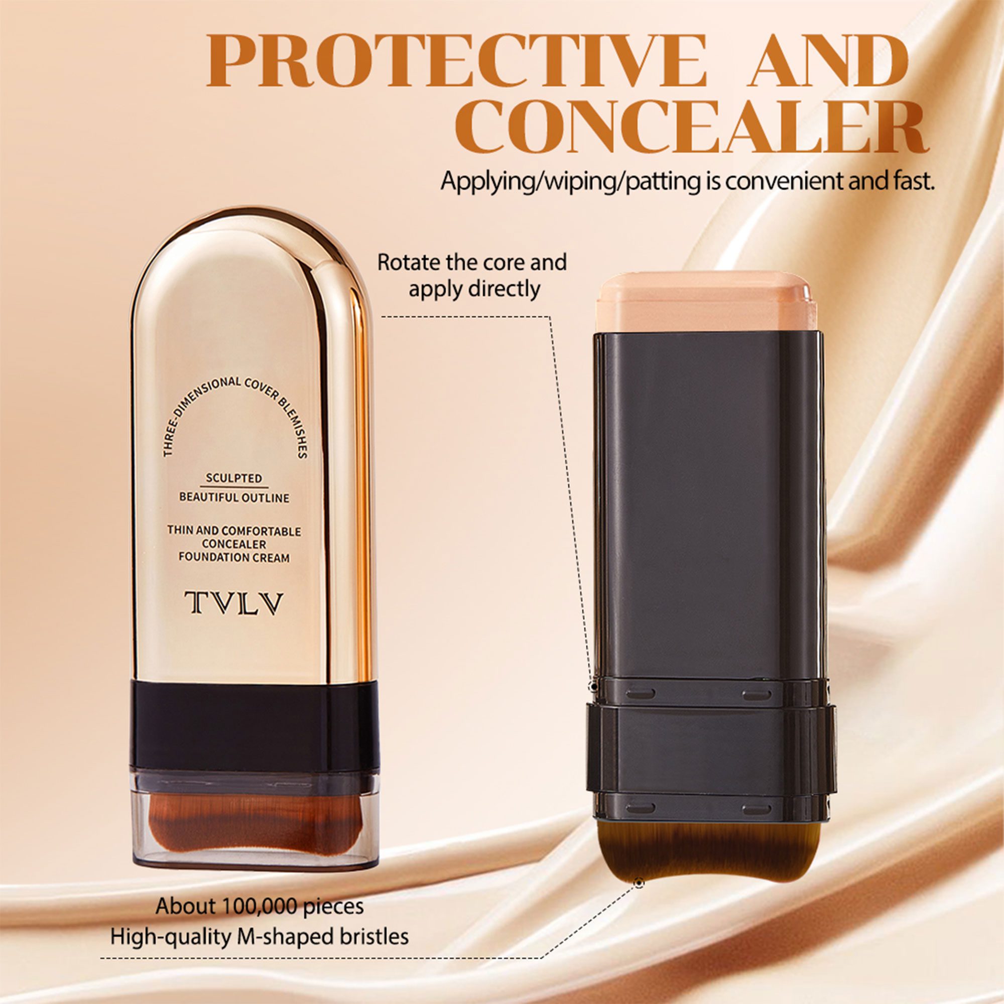 كريم أساس مع فرشاة دمج 2 في 1 الصورة 4