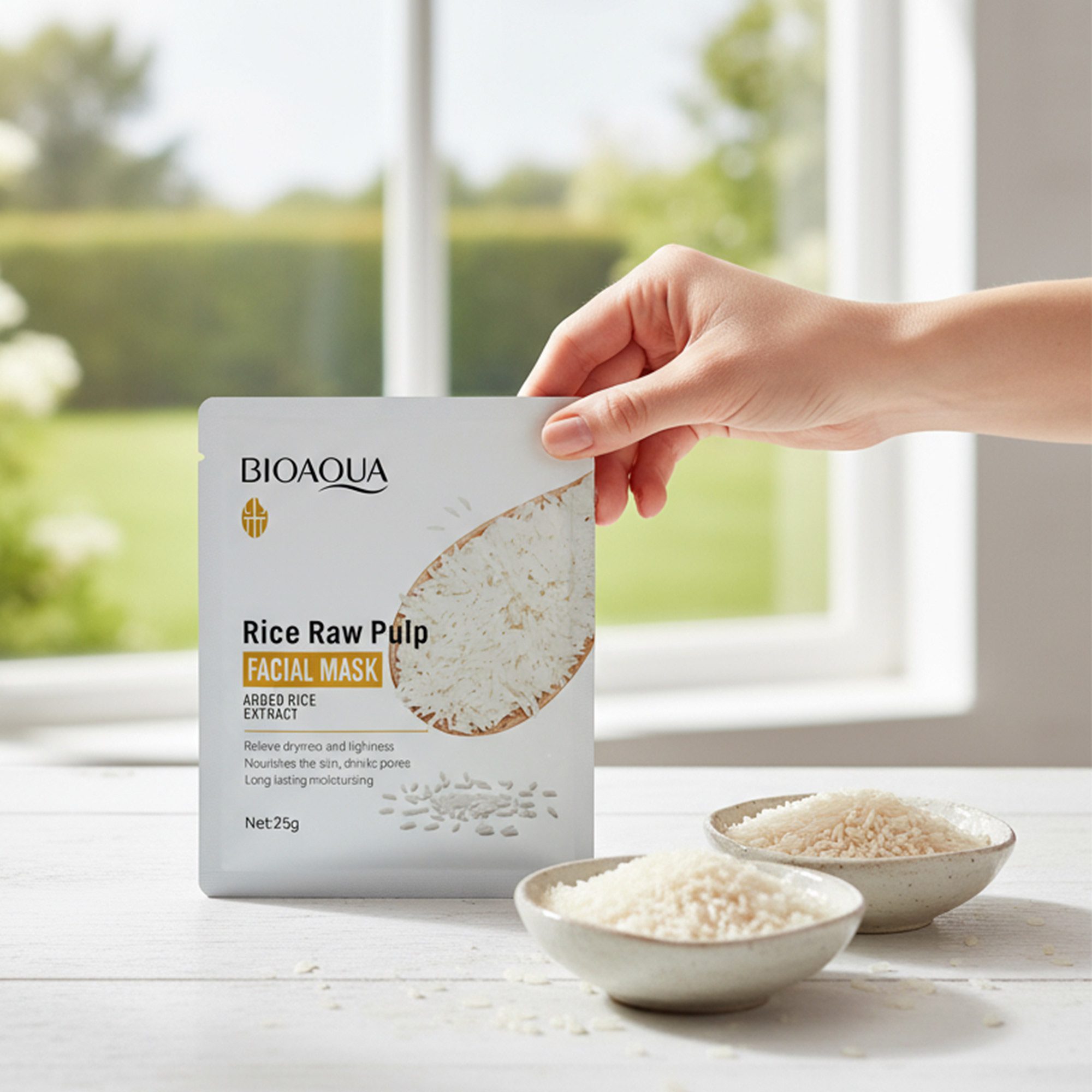 قناع الأرز الياباني الفاخر ترطيب وتفتيح فوري الصورة 6