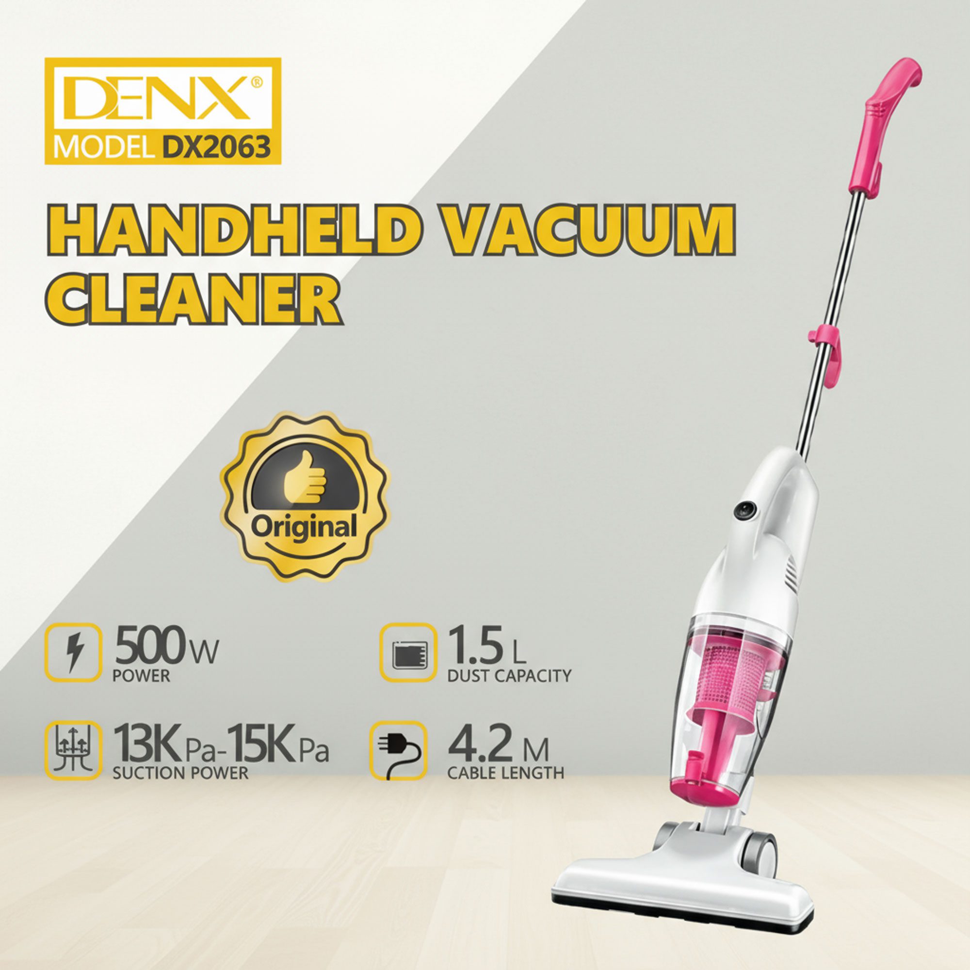 مكنسة 2 في 1 لا سلكية Denx بضمان عامين الصورة 2