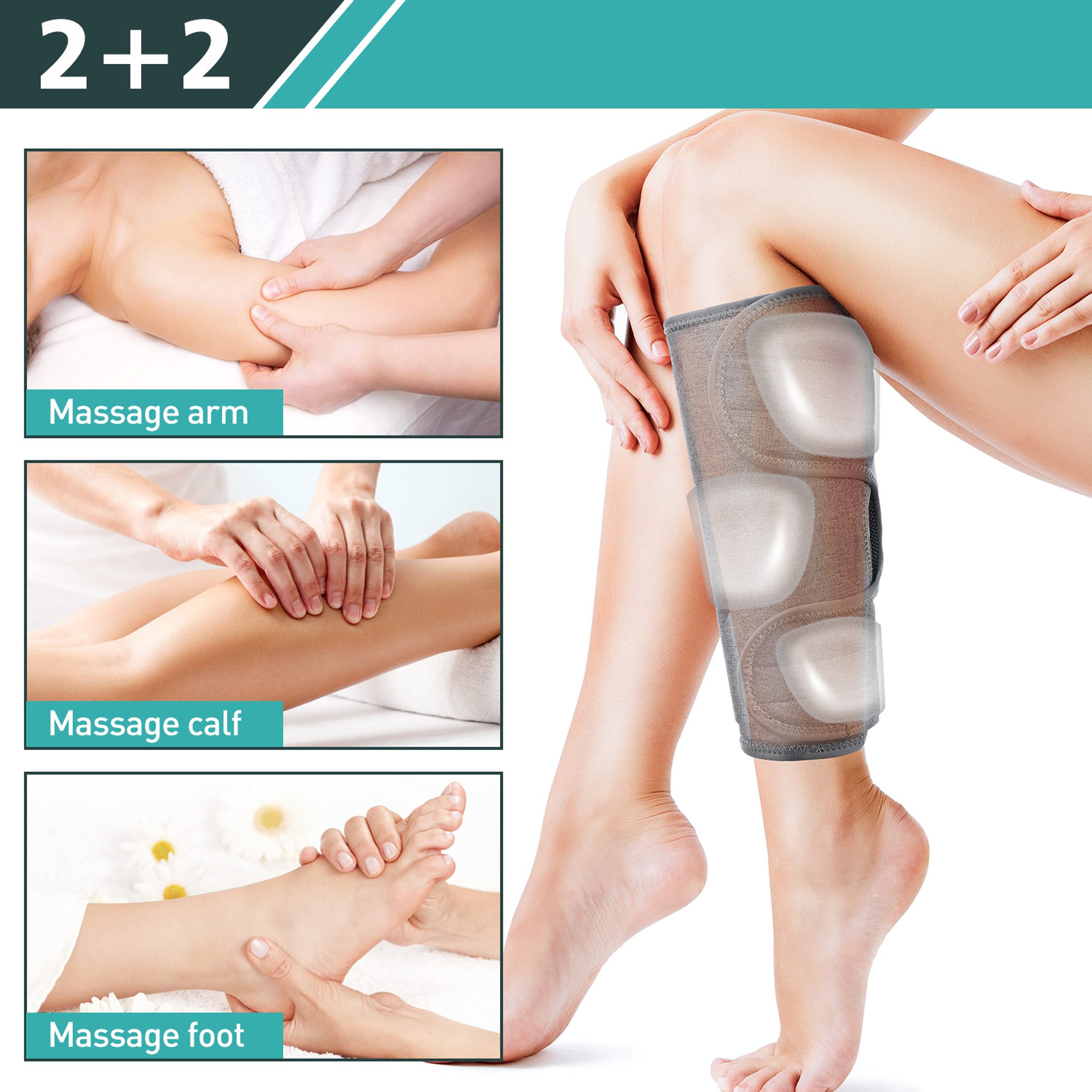 جهاز تدليك وتدفئة الساق والذراع بضغط الهواء (قطعتين)
