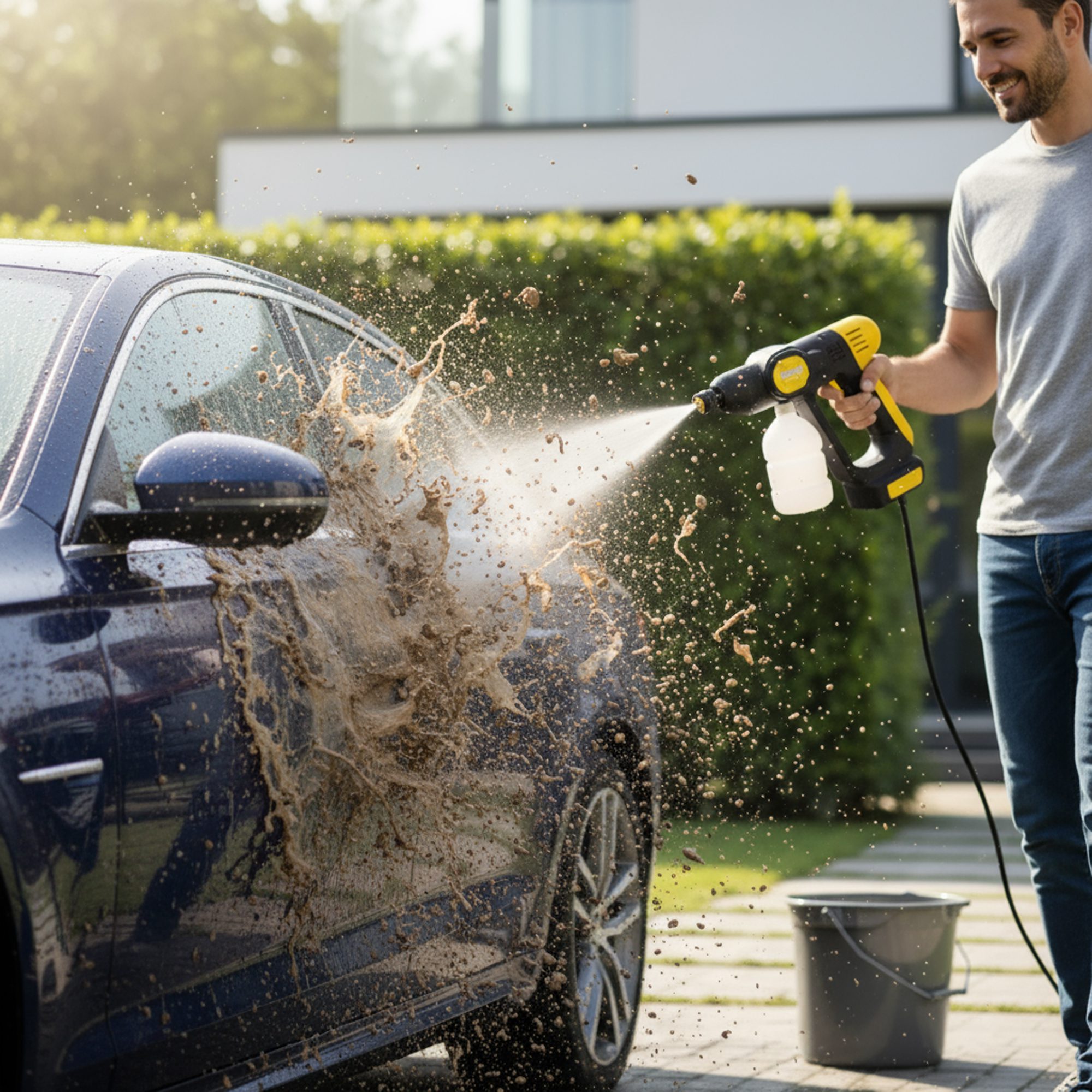 مرش غسيل السيارات بضغط عالي DENX بقوة 180W 20000 بضمان عامين الصورة 5