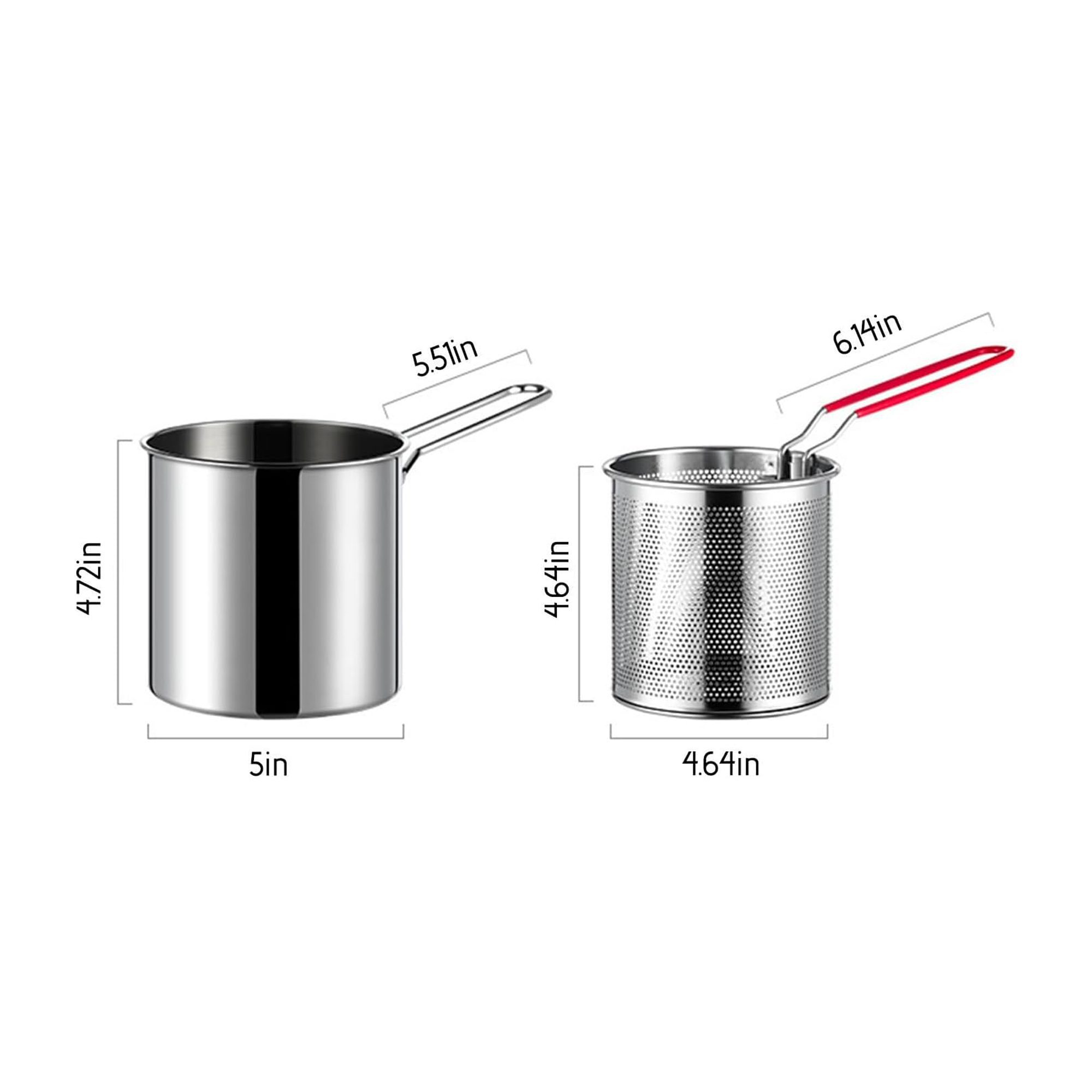 وعاء مقلاة عميقة من سالتلاس مع سلة ومصفاة زيت الصورة 4