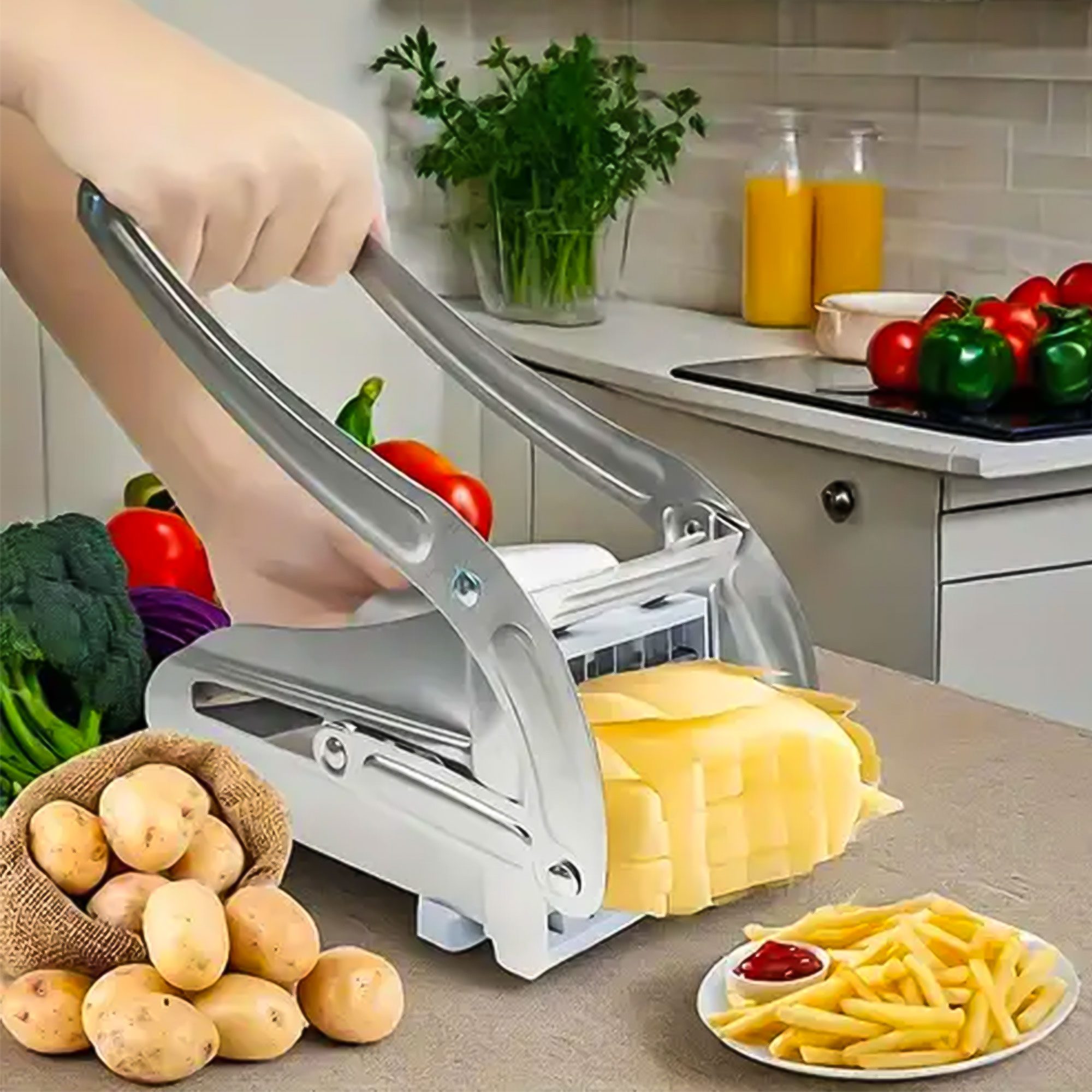 باكج أدوات الطبخ اليومية ( قطاعه بطاطس يدوية + مفرمة كهربائية صغيرة ) الصورة 2