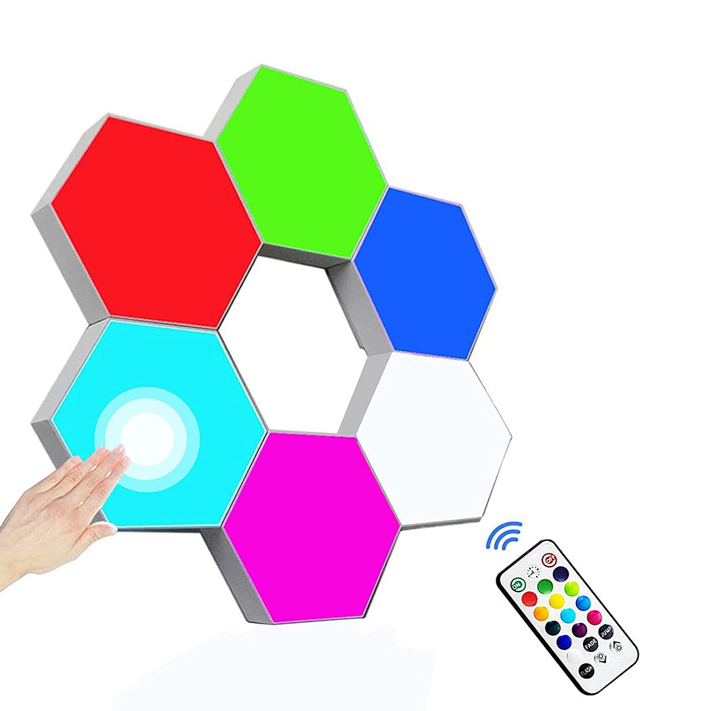 مجموعة مصابيح سداسية الشكل ملونة من 6 قطع الصورة 4