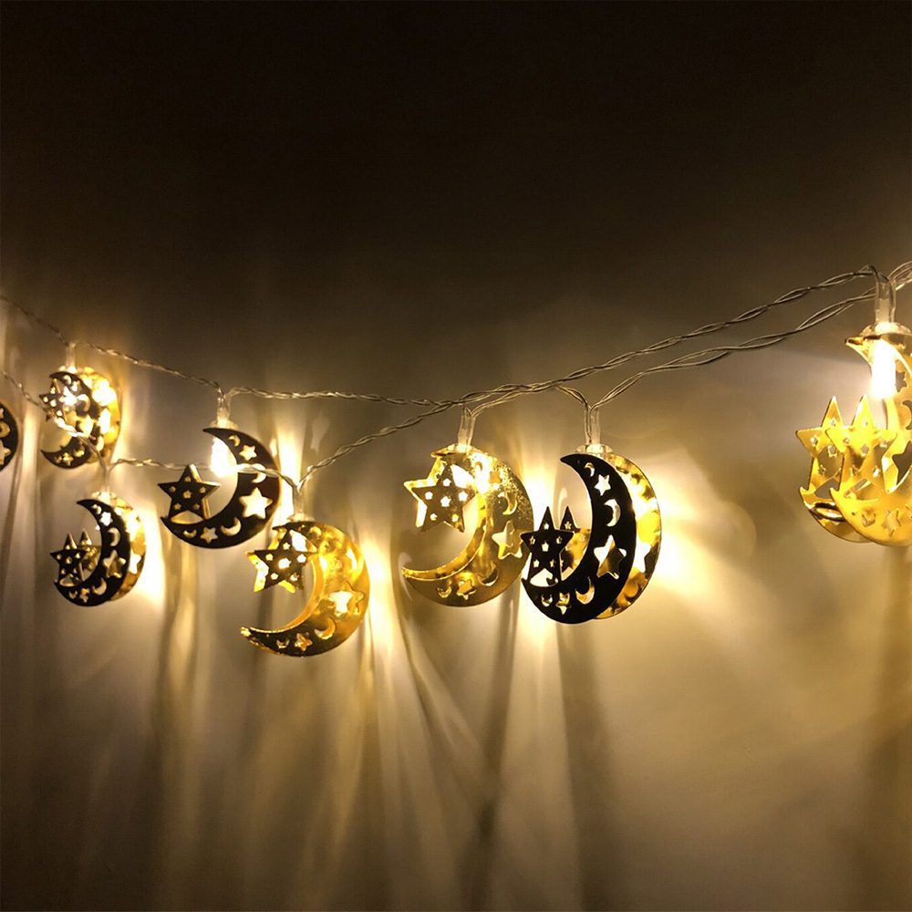 • زينة مصابيح على شكل نجوم وقمر الصورة 4