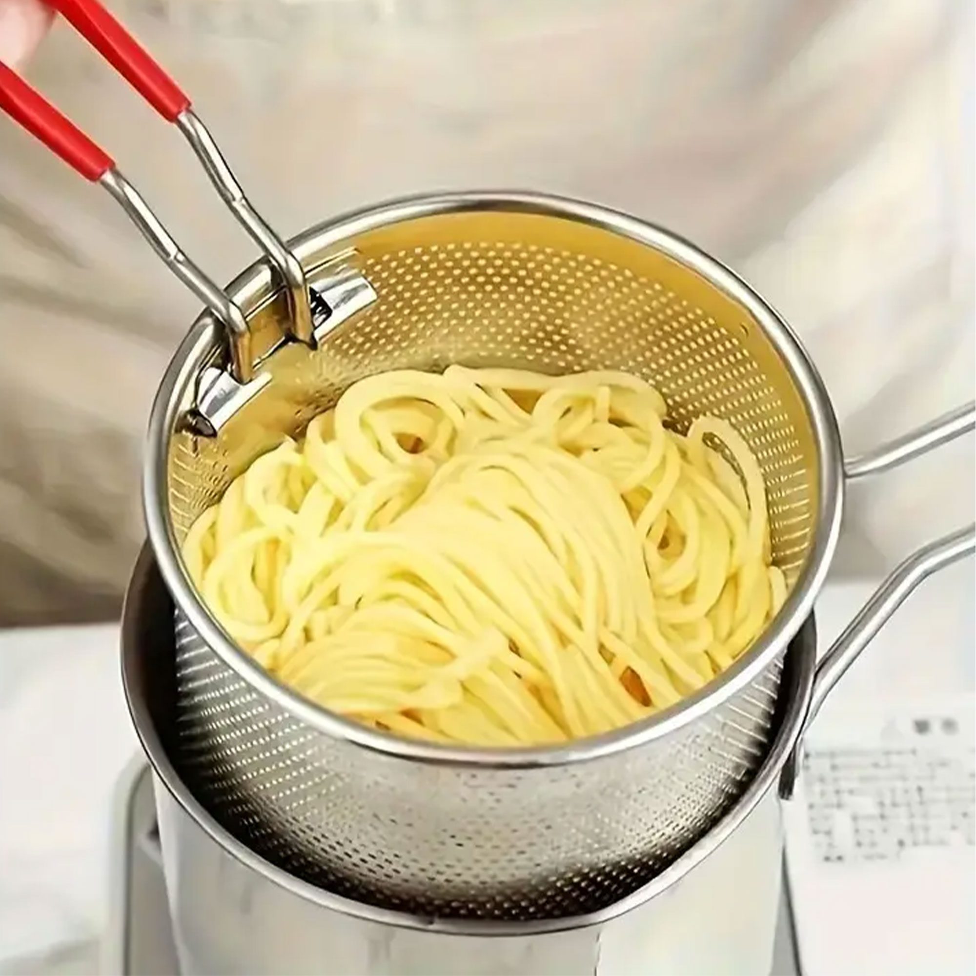 وعاء مقلاة عميقة من سالتلاس مع سلة ومصفاة زيت الصورة 6