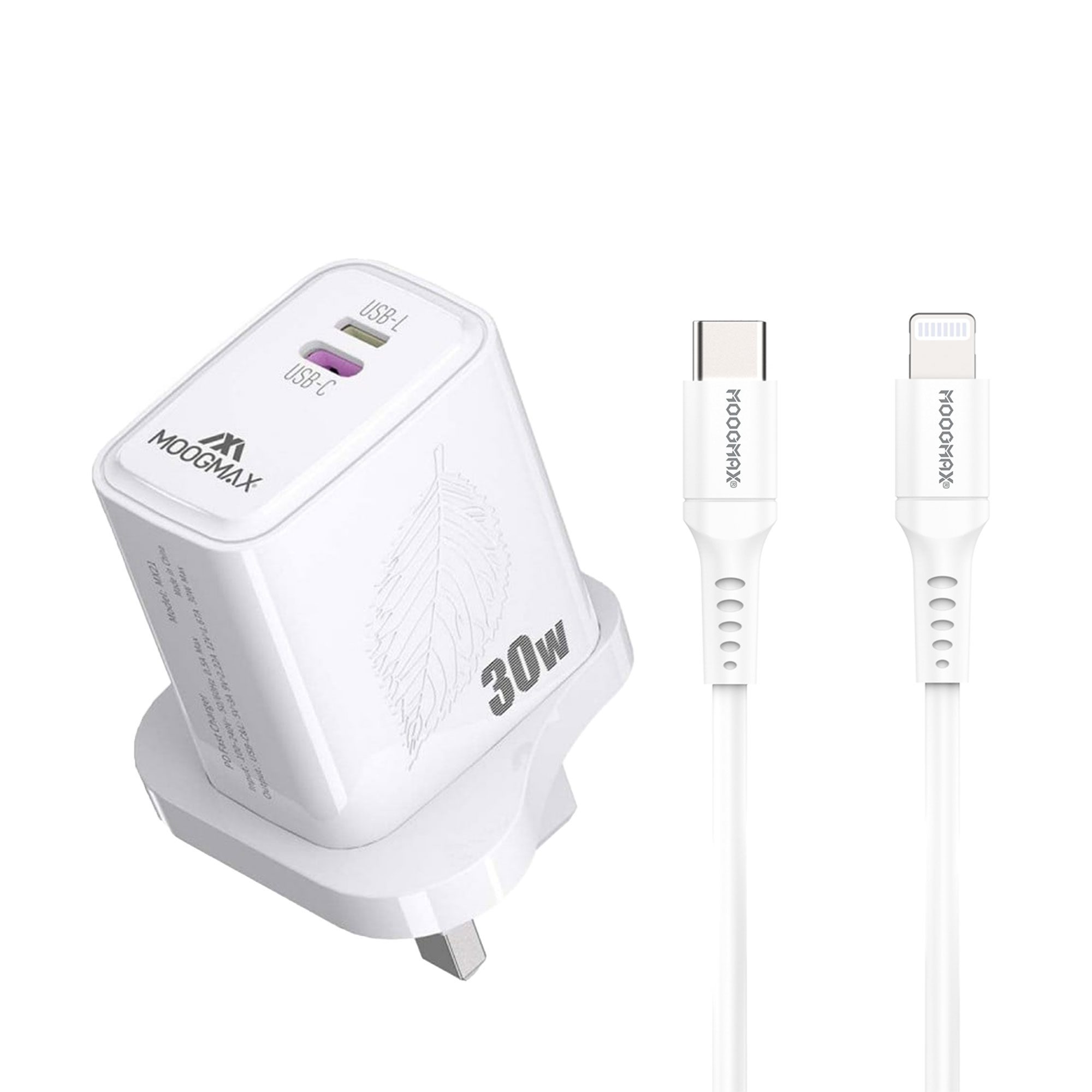 • رأس شاحن + كابل معتمد من أبل للشحن السريع (ضمان عامين)