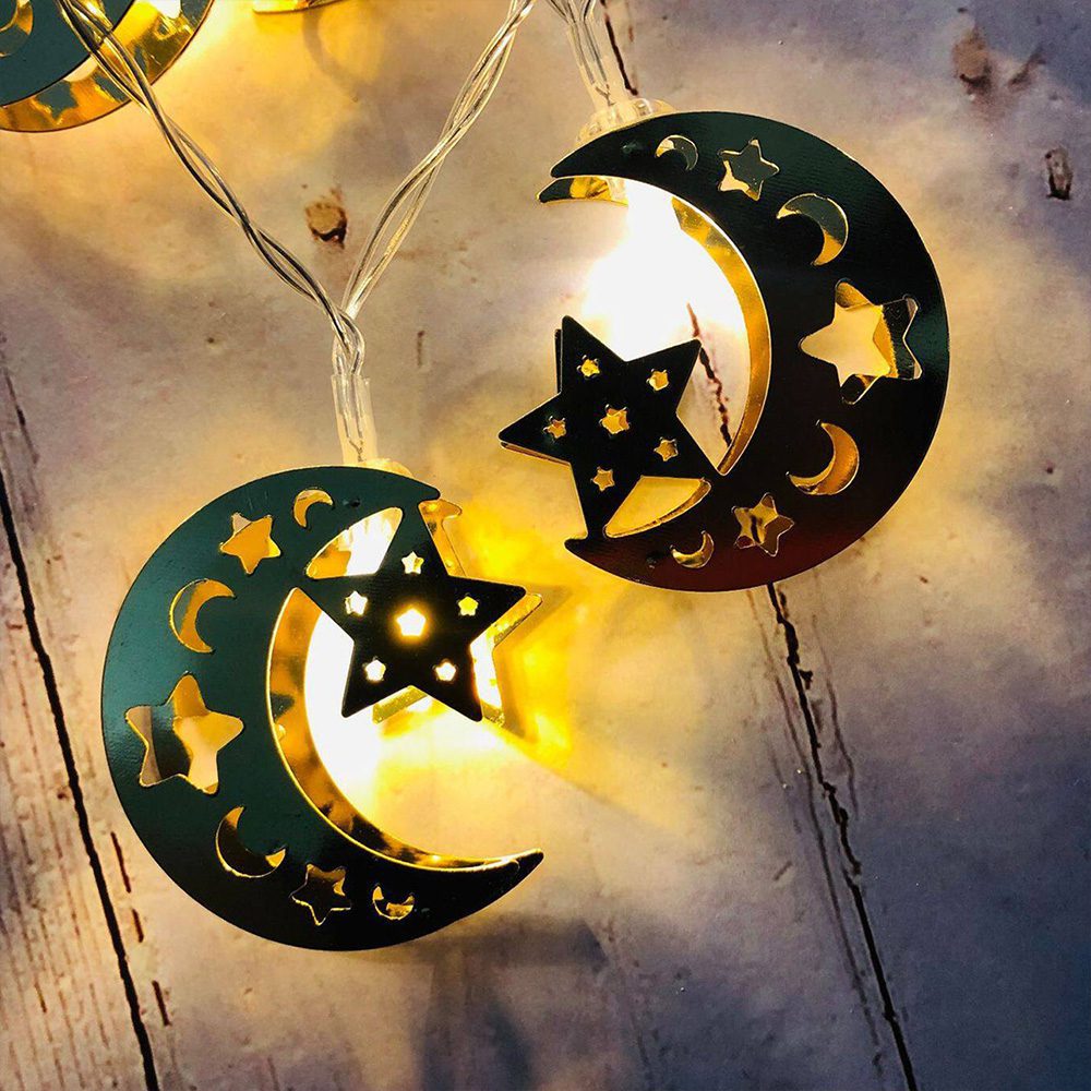 • زينة مصابيح على شكل نجوم وقمر الصورة 3