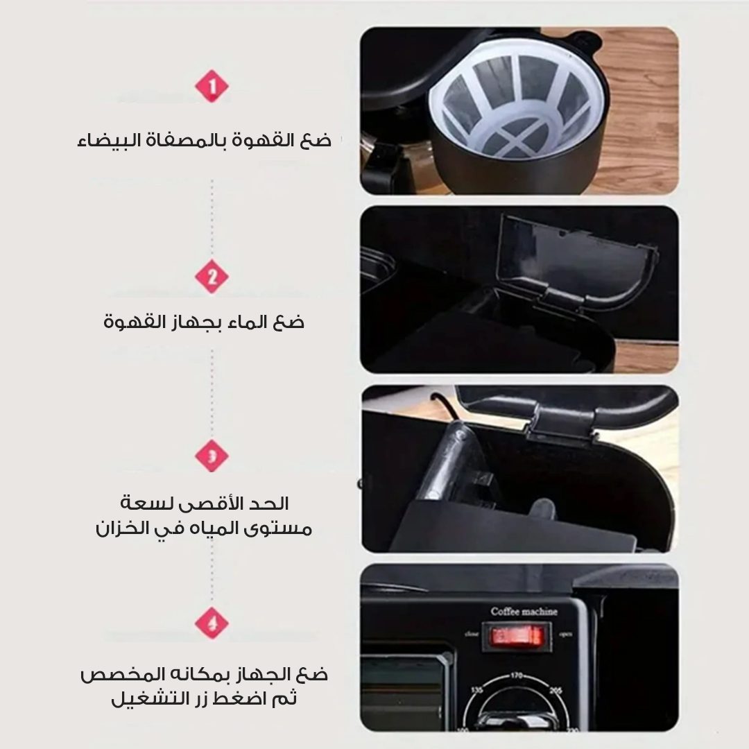 ميكروويف وقلاية وصانعة قهوة إلماني 3 في 1 سيلفر كريست الصورة 4